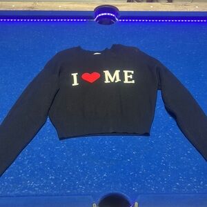 No Boundaries Black and White Long Sleeve Crop Sweatshirt